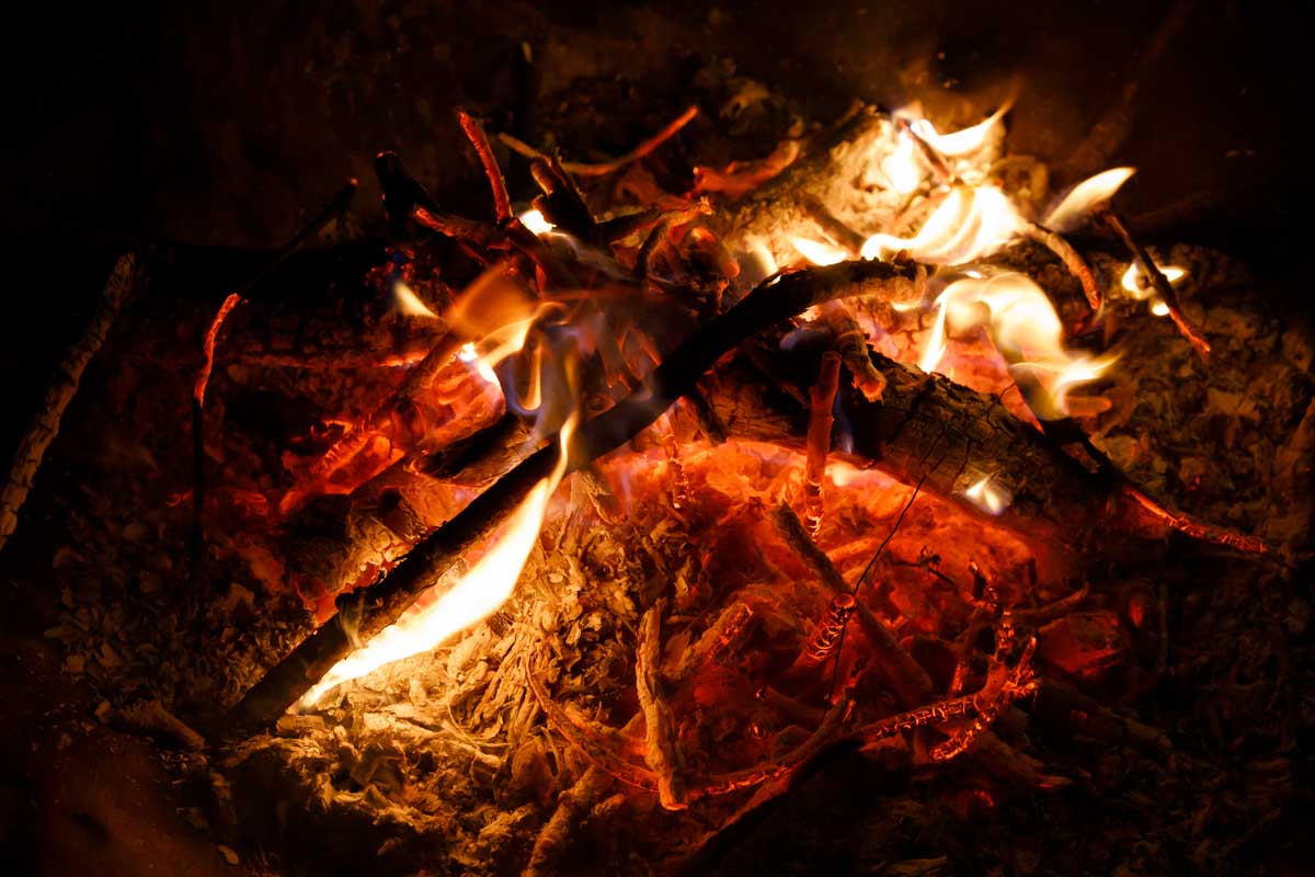Fire burning