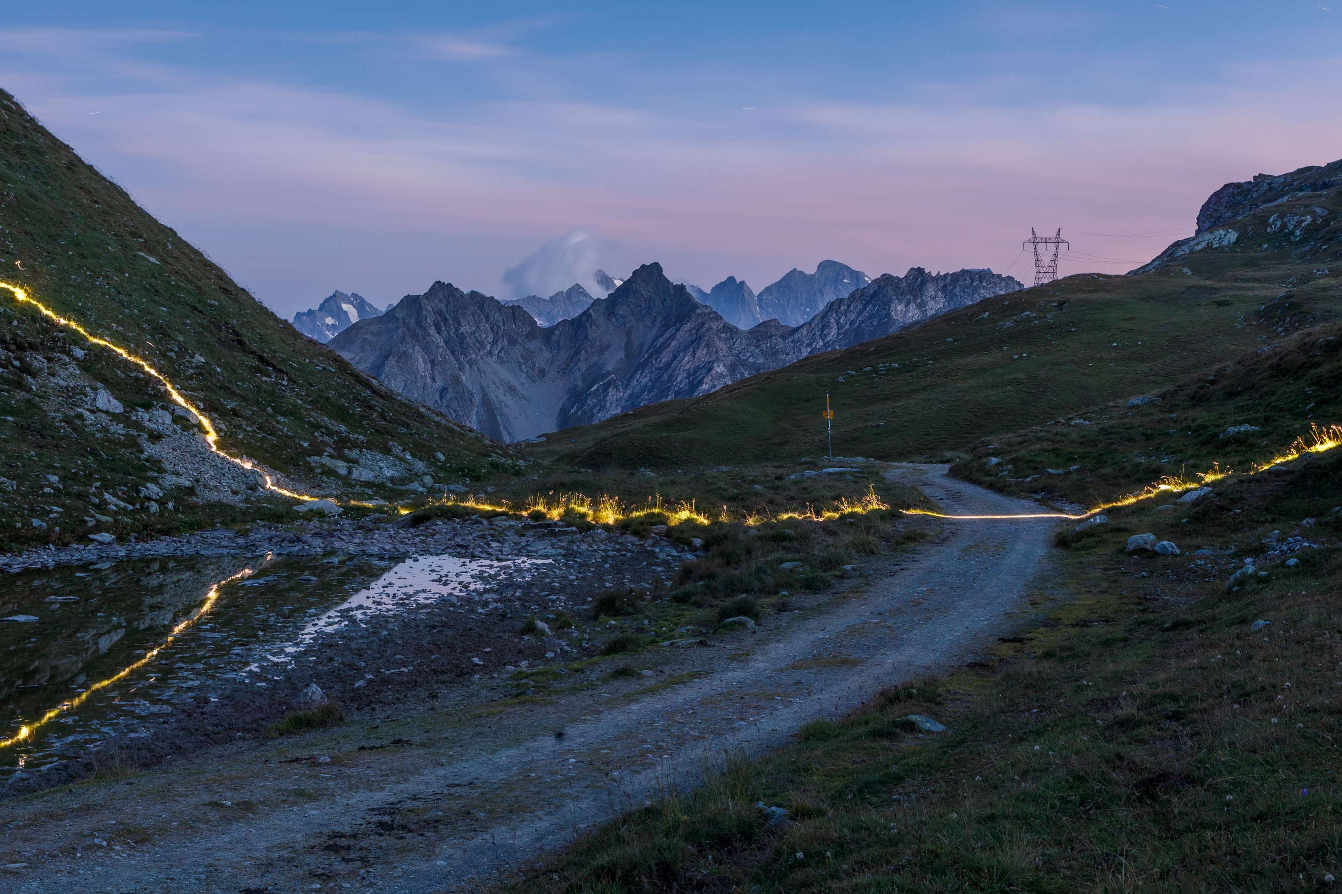 Watershed at Passo Septimo, Switzerland