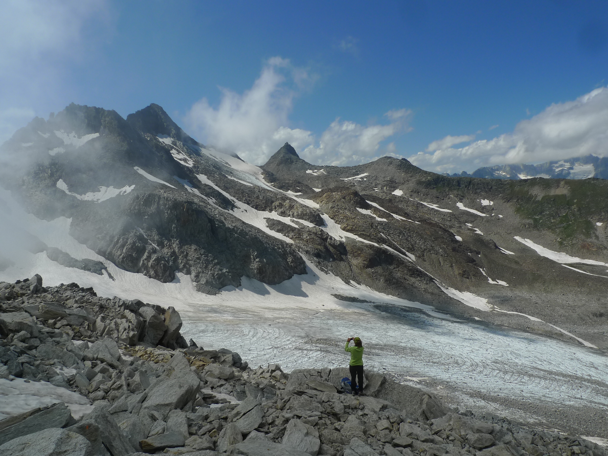 Regina Hügli at the Witenwasseren Glacier, Switzerland